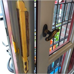 Tür mit 2K-Holzspachtel reparieren